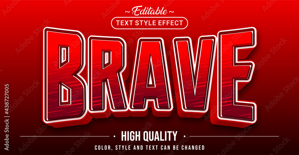 Poster Editable text style effect - Brave text style theme.