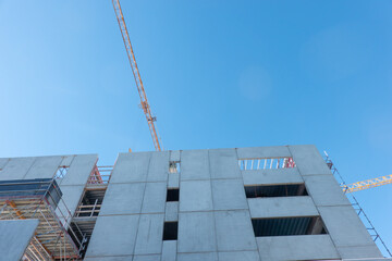 Closeup of construction of building