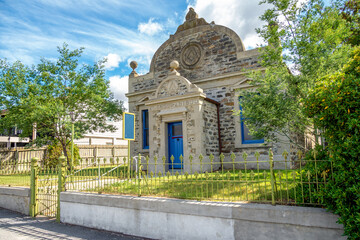 Cromwell, New Zealand - Feb 6, 2020: The Cromwell Kilwinning Lodge No. 98 was founded in 1869,...