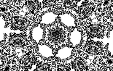 Abstract kaleidoscope background. Unique mandala design. 