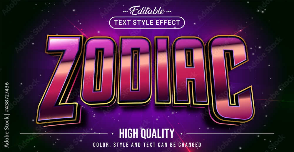 Poster Editable text style effect - Zodiac text style theme.