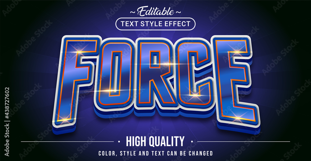 Poster Editable text style effect - Force text style theme.