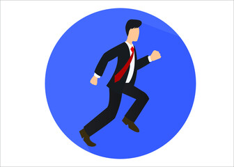 Businessman is runing icon vector isolated.