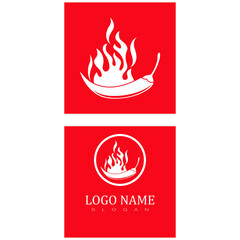 Red hot natural chili icon Template vector Illustration