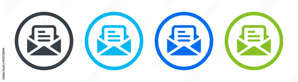 Poster Email message icon. Open mail vector symbol.