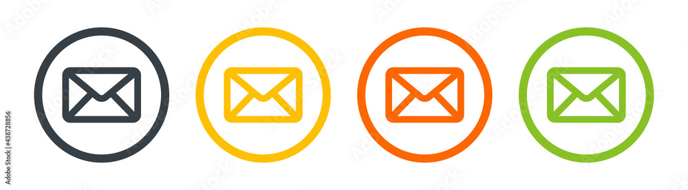 Poster message, envelope, mail, e-mail icons set for apps and websites. vector illustration
