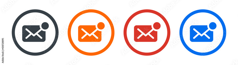 Poster Email notification icons set symbol vector