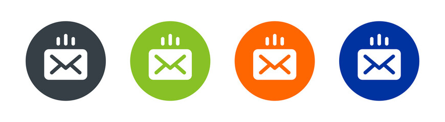 Receive email icons set. Vector illustration. Communication concept