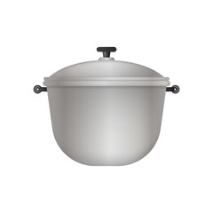 Hiking cauldron, outdoor adventure, camping equipment, tool. Hand drawn vector doodle illustration. Colorful cartoon clipart isolated on white.