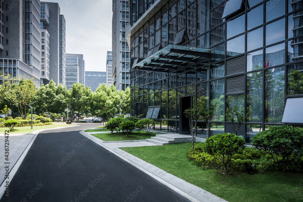 Poster exterior of a modern office building