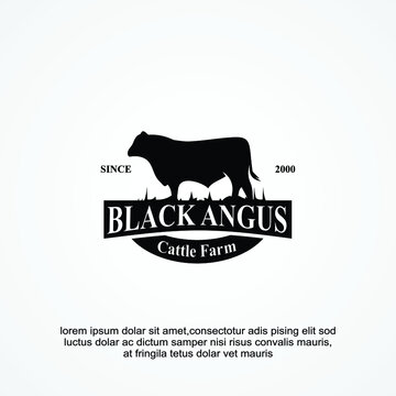 cattle farm logo design concept