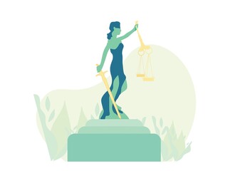 Vector illustration of a statue of justice, for international justice day.