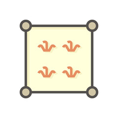 Land plot for agriculture vector icon. Consist of plant in area, position pin point of location. Plot of land on earth for agriculture farm, farmland or plantation i.e. crop, rice, paddy. 64x64 pixel.