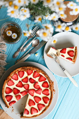 cheesecake with strawberries