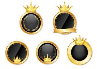 冠　王冠　メダル　黒　金