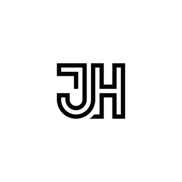 j h jh initial logo design vector template