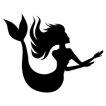 Silhouette of mermaid