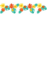 モンステラと元気な夏カラーのお花フレーム