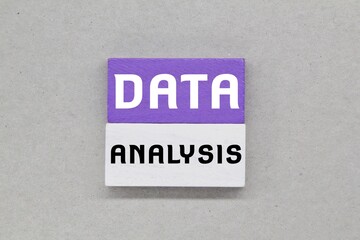 purple and white wooden cubes with the word data analysis