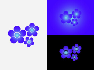 Abstract flower shaped logo in purple color vector icon monogram template element