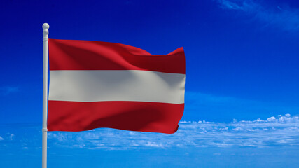 Austrian flag, waving in the wind - 3d rendering - CGI