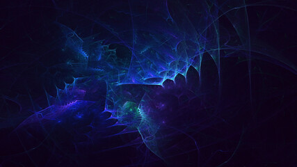 3D rendering abstract multicolor fractal light background