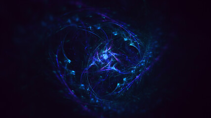 3D rendering abstract multicolor fractal light background