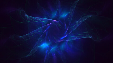 3D rendering abstract multicolor fractal light background