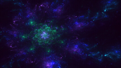 3D rendering abstract multicolor fractal light background