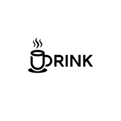 Drink lettering, business logo design.
