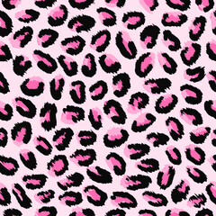 Seamless pattern of leopard skin texture abstract wild animal print vector illustration