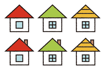 Clip art of simple houses.