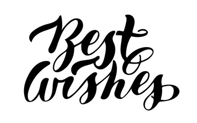 Best wishes, holiday lettering phrase for postcards and greeting cards.