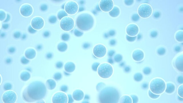 Large groups of streptococcus with blue background, 3d rendering.