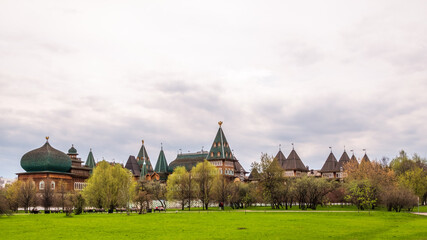 Fototapeta premium A wooden residence of Russian Tsars in Kolomenskoye, Moscow, Russia