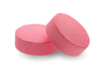 Color pills on white background