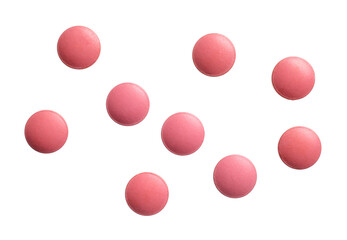 Color pills on white background