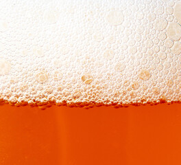 Fresh beer in a mug as a background.