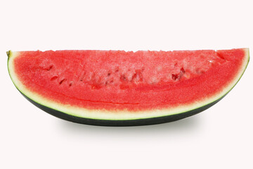 Big fresh watermelon green dark and slice isolated on white background. As package design element.