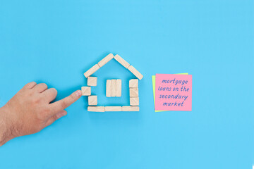 Fototapeta na wymiar Handwritten words Mortgage loans on the secondary market