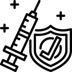vaccinated outline icon - obrazy, fototapety, plakaty