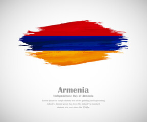 Abstract brush painted grunge flag of Armenia country for Independence day