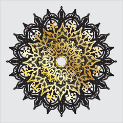 Black Gold Flower with Mandala
