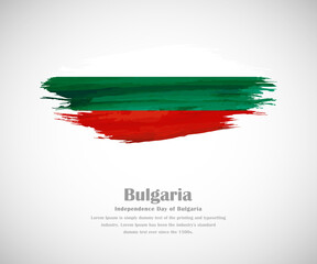 Abstract brush painted grunge flag of Bulgaria country for Independence day