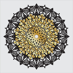 Black Gold Flower with Mandala