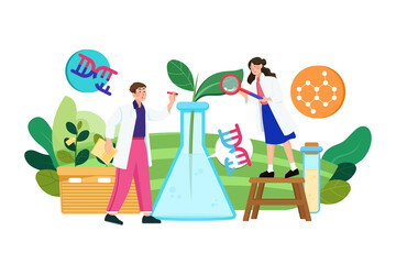 Genetic Modification Illustration Concept. Flat illustration isolated on white background.