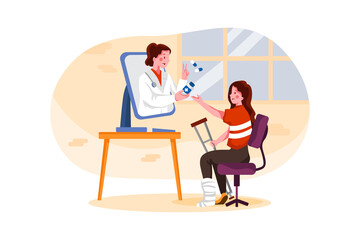 Online Doctor Consultation Illustration Concept. Flat illustration isolated on white background.