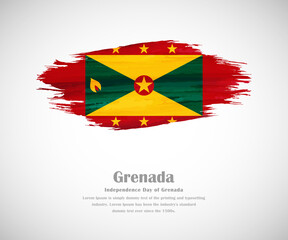 Abstract brush painted grunge flag of Grenada country for Independence day