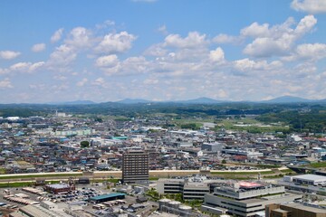 郡山駅ビルからの眺め（福島県・郡山市）