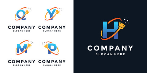 Broom logo signature, letters Q, Y, M, P and H.